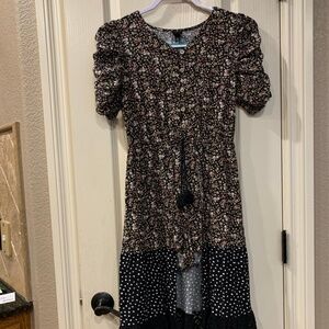 Art Class Black Floral Short Sleeve Dress Women's Large